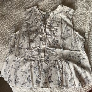 NWOT Linen Floral Peplum Sleeveless Top/Size: XXL